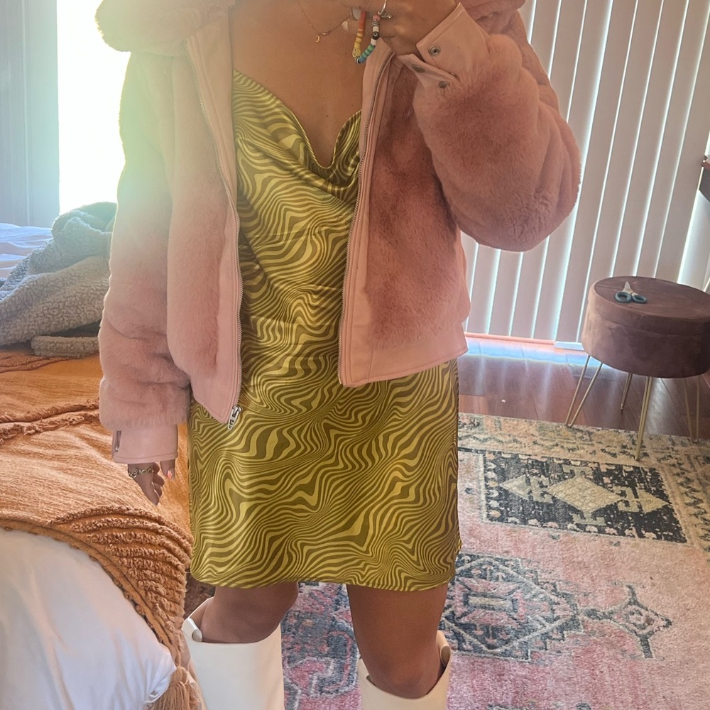 GenZ Retro Neon Slip Dress